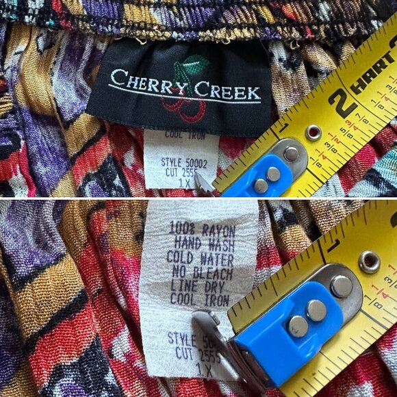Vintage Cherry Creek Colorful Patterned Boho Maxi Skirt Women's Size Large/XL - Picture 15 of 15